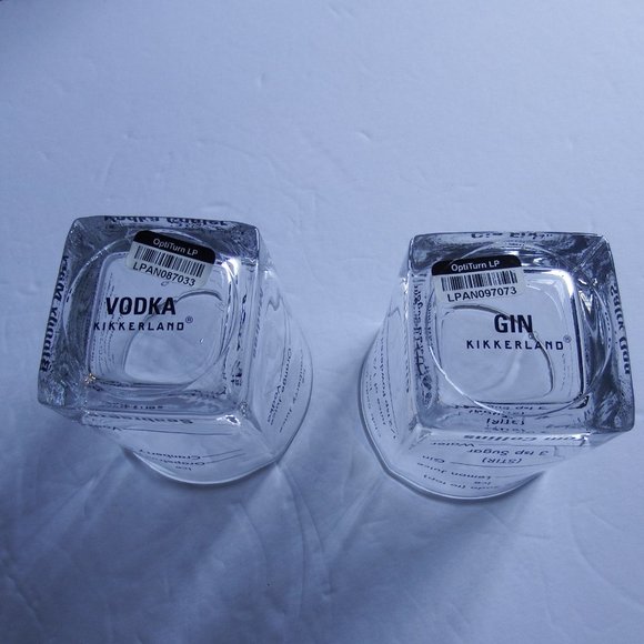 NEW Set of 2  Rocks Drink Recipe Glasses 3.5"x3.5" - Picture 5 of 5